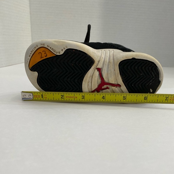 Child's Nike Air Jordans 12 Retro Size 8C Black Suede on Black with Rubber Sole - Picture 10 of 11